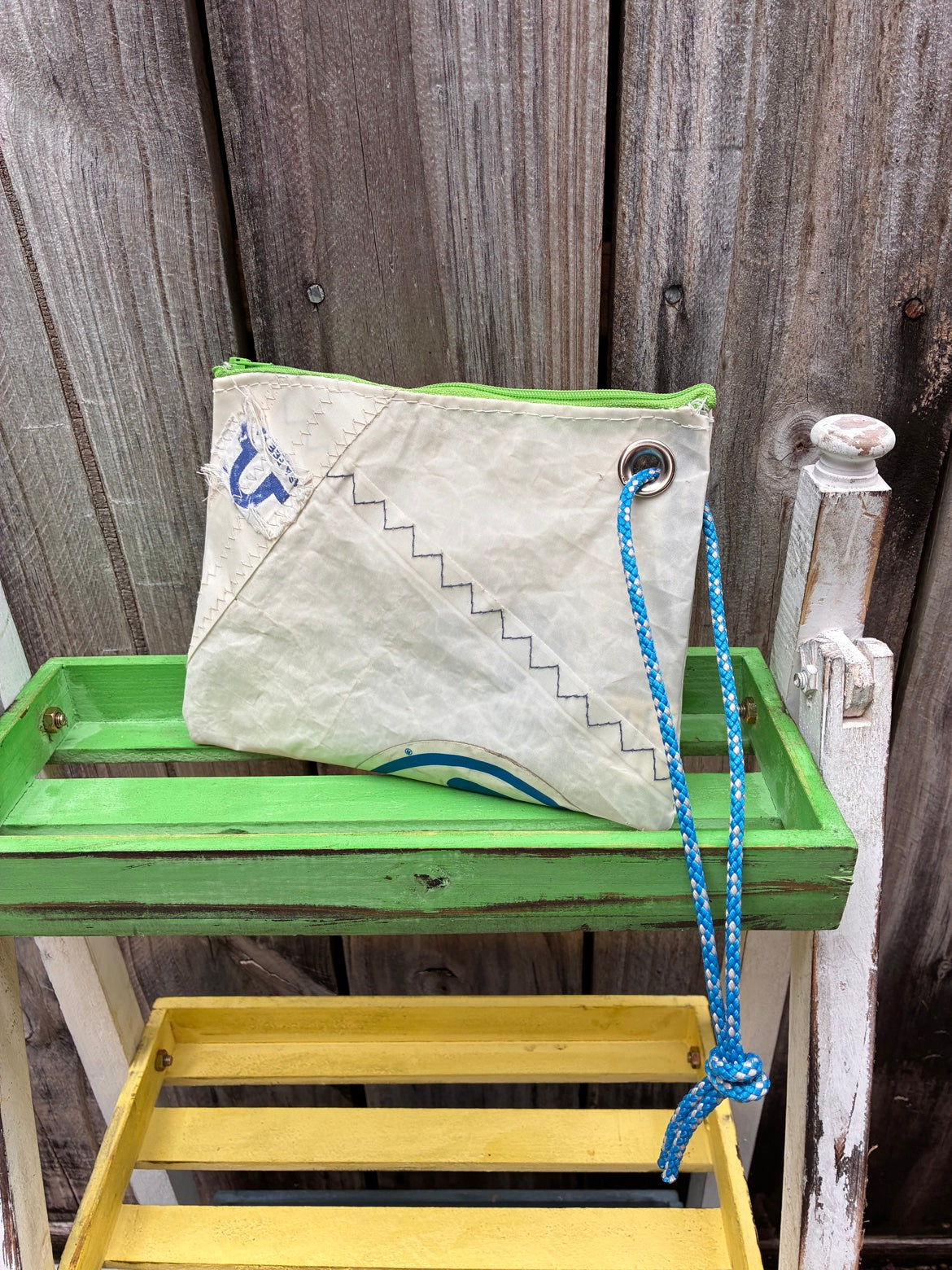 The Grab – Sailcloth Wristlet Pouch | Soling Sail, North Sails Patch, Unlined | One of a Kind | Made from Real Sail