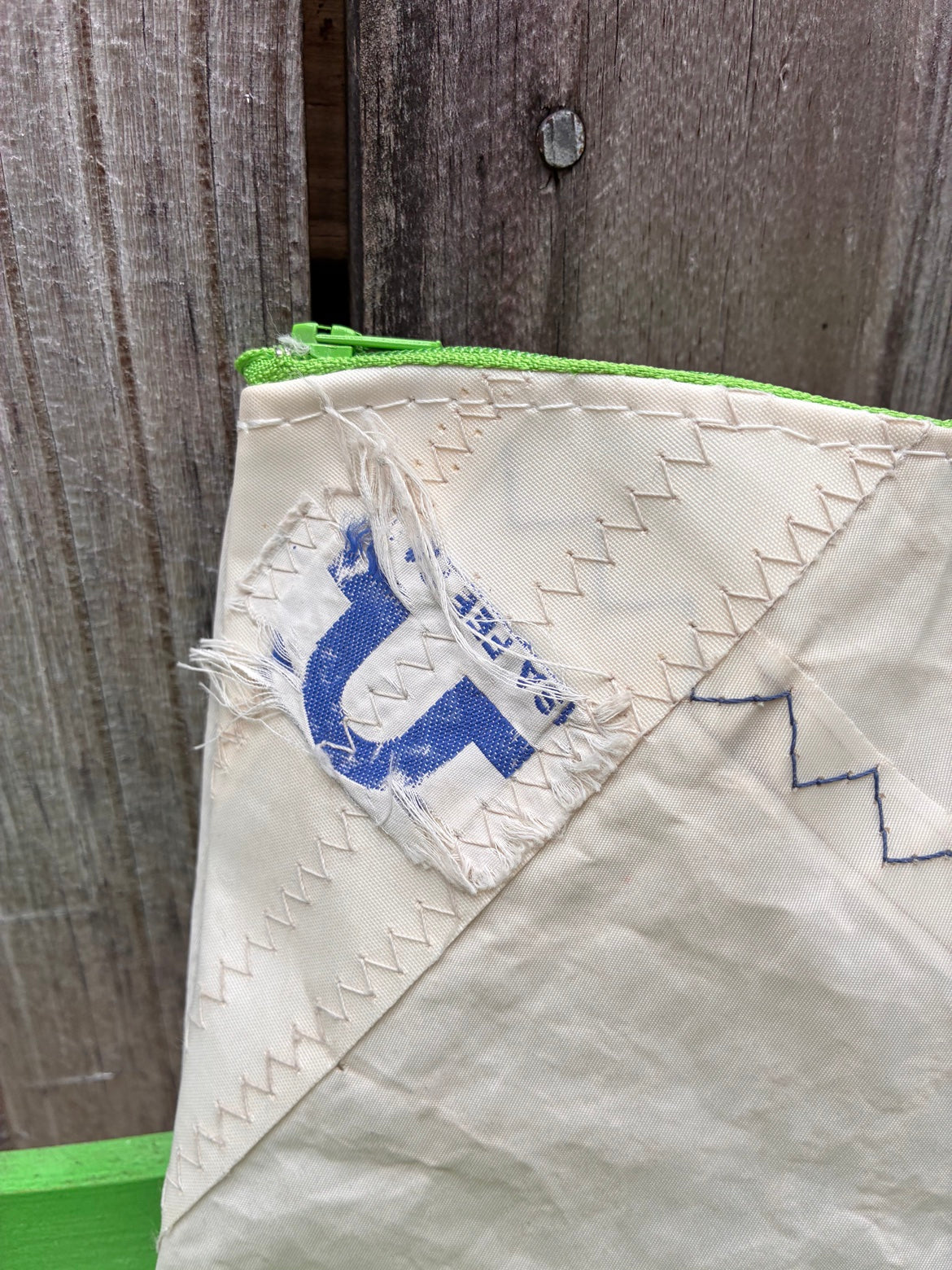 The Grab – Sailcloth Wristlet Pouch | Soling Sail, North Sails Patch, Unlined | One of a Kind | Made from Real Sail