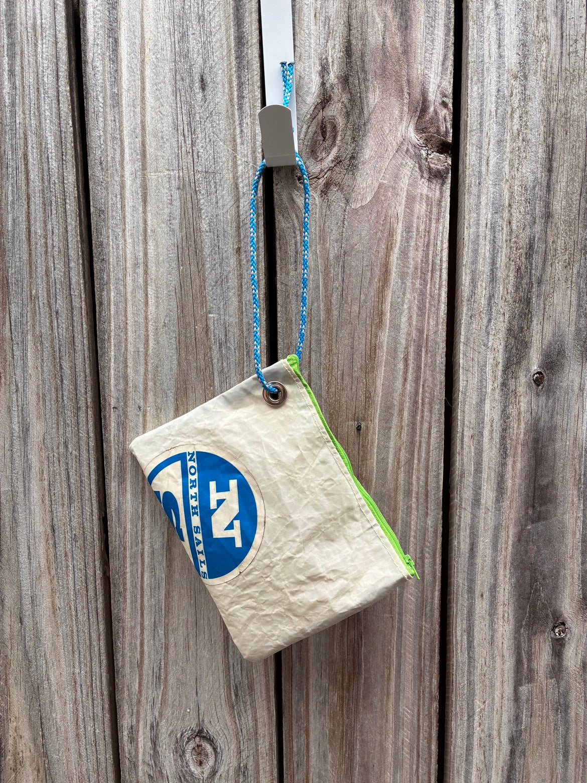 The Grab – Sailcloth Wristlet Pouch | Soling Sail, North Sails Patch, Unlined | One of a Kind | Made from Real Sail