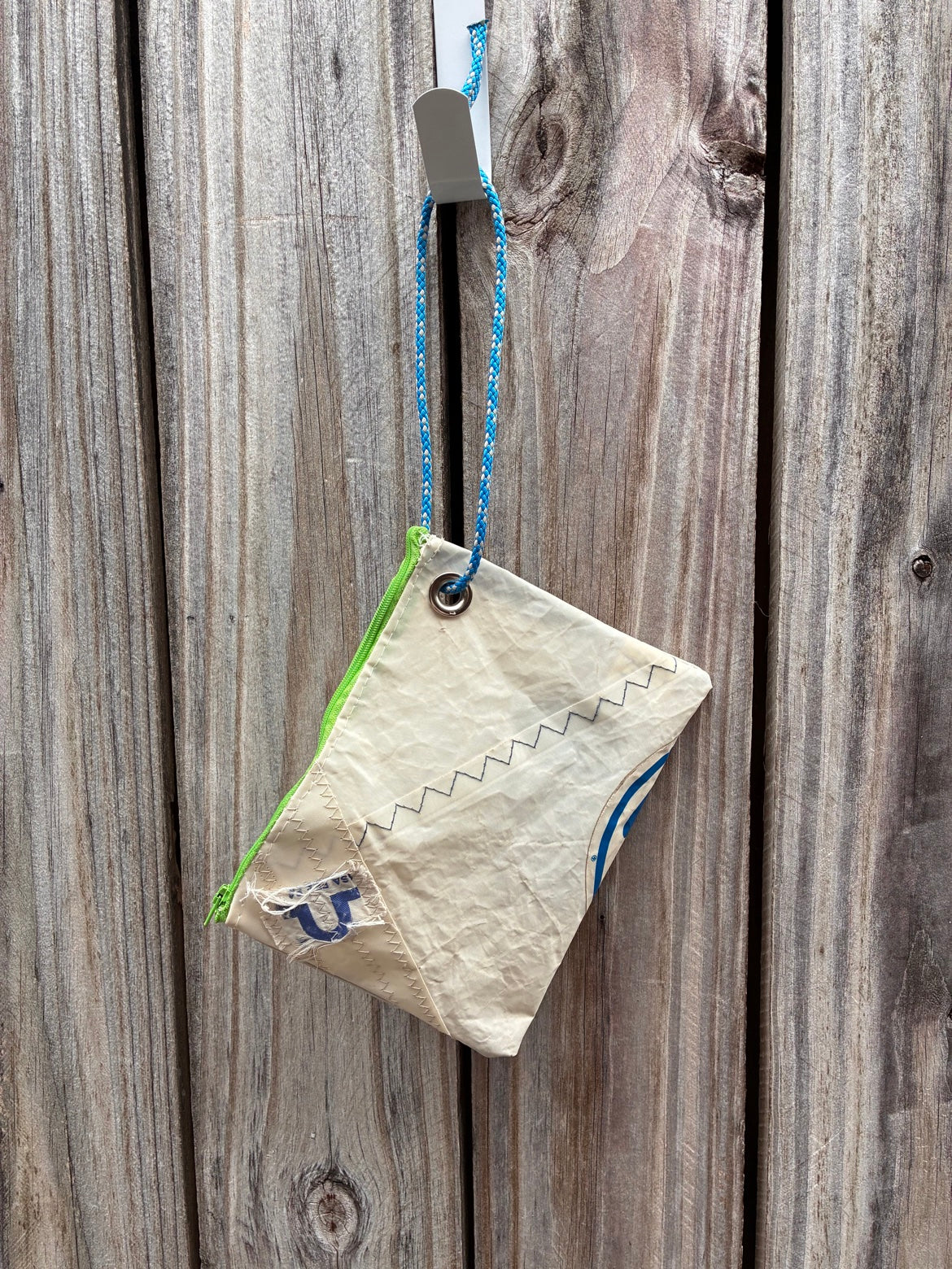 The Grab – Sailcloth Wristlet Pouch | Soling Sail, North Sails Patch, Unlined | One of a Kind | Made from Real Sail