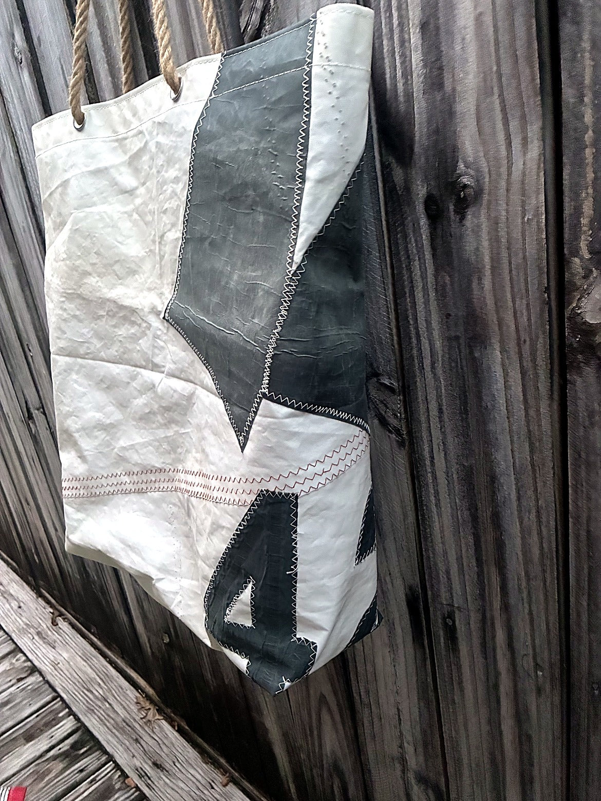 The Haul – Sailcloth Tote | Hunter 42 Sail, Galveston Bay | Made from Real Sail | Nautical Gift