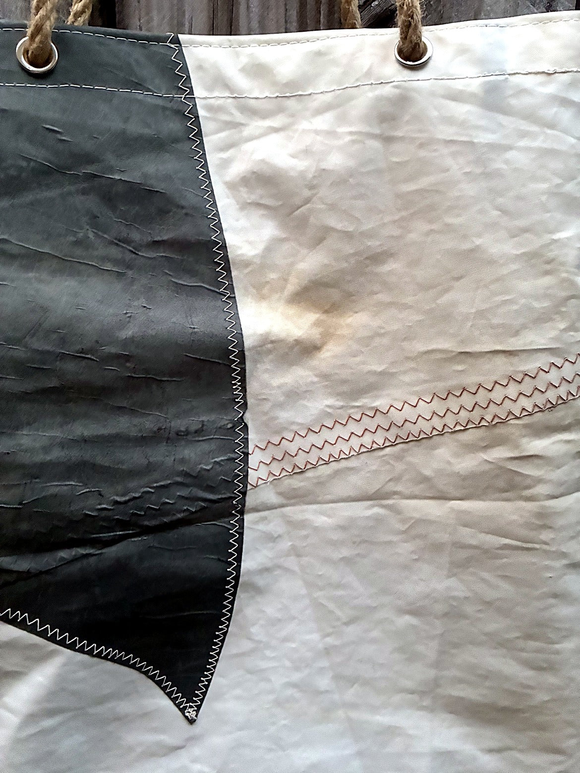 The Haul – Sailcloth Tote | Hunter 42 Sail, Galveston Bay | Made from Real Sail | Nautical Gift