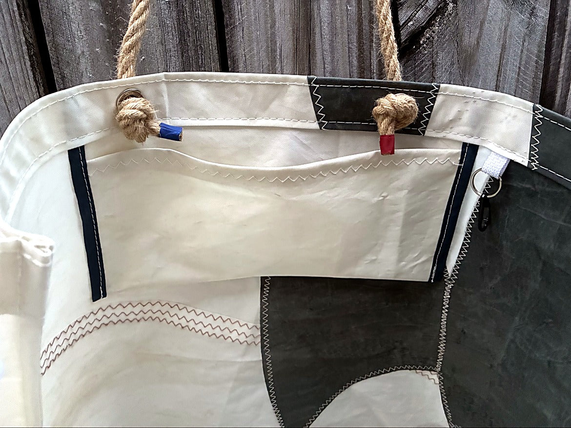 The Haul – Sailcloth Tote | Hunter 42 Sail, Galveston Bay | Made from Real Sail | Nautical Gift