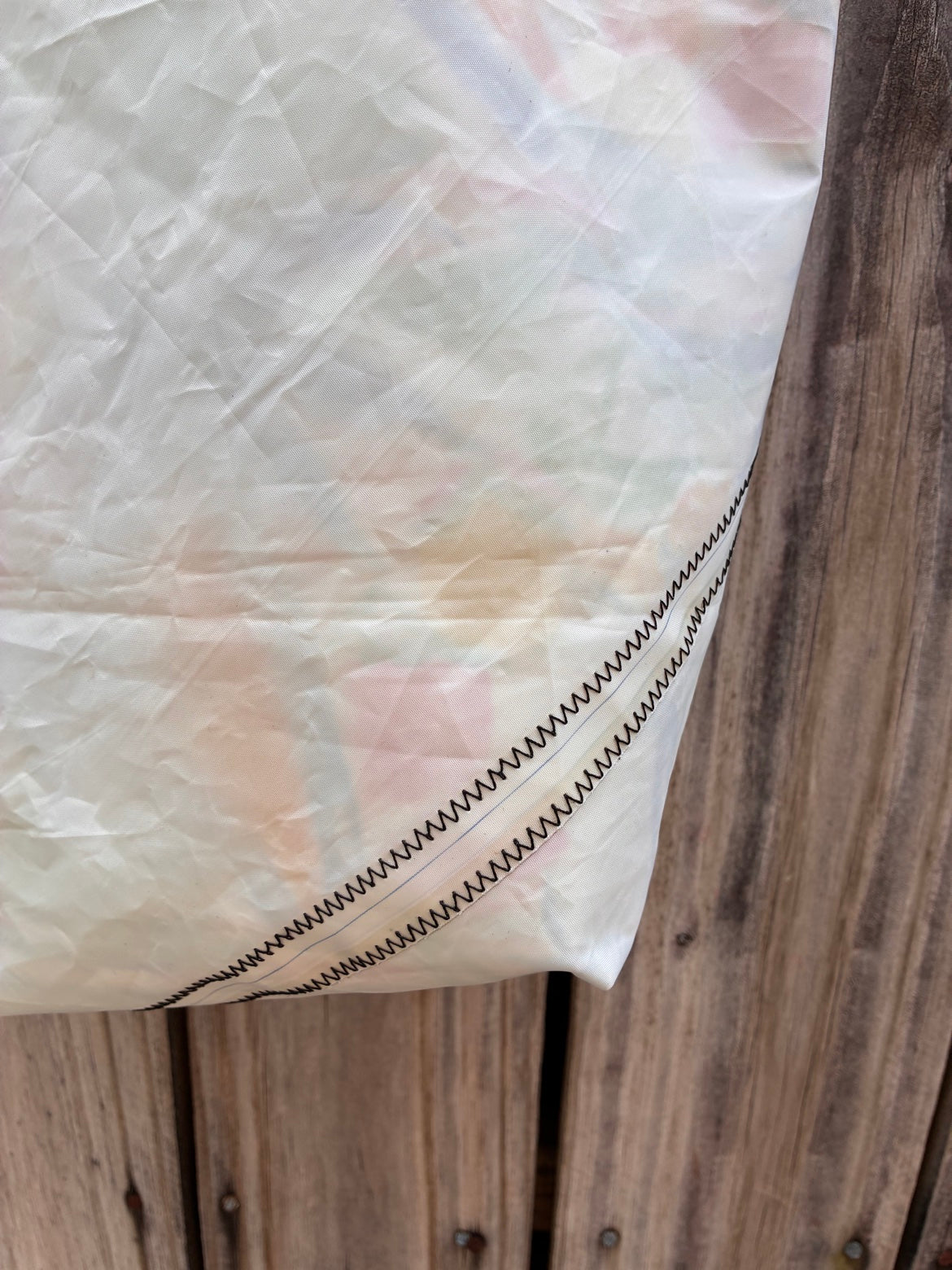 The Haul – Sailcloth Tote Bag | Lido 14 Sail, Happy Island Lining | One of a Kind | Made from Real Sail