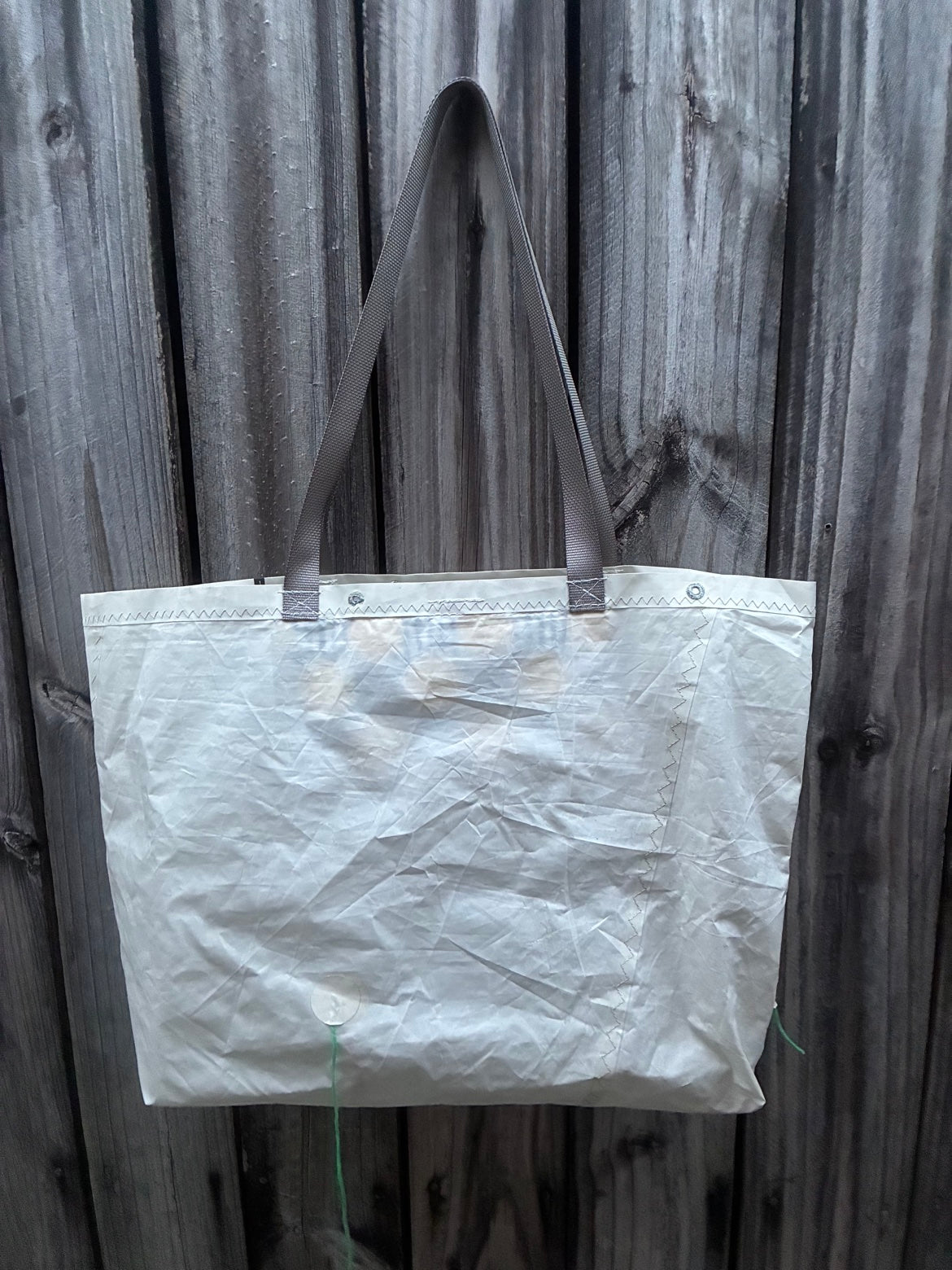 The Haul – Sailcloth Tote Bag | Opti Sail, Black "A" Insignia, Lemon Pocket | One of a Kind | Made from Real Sail