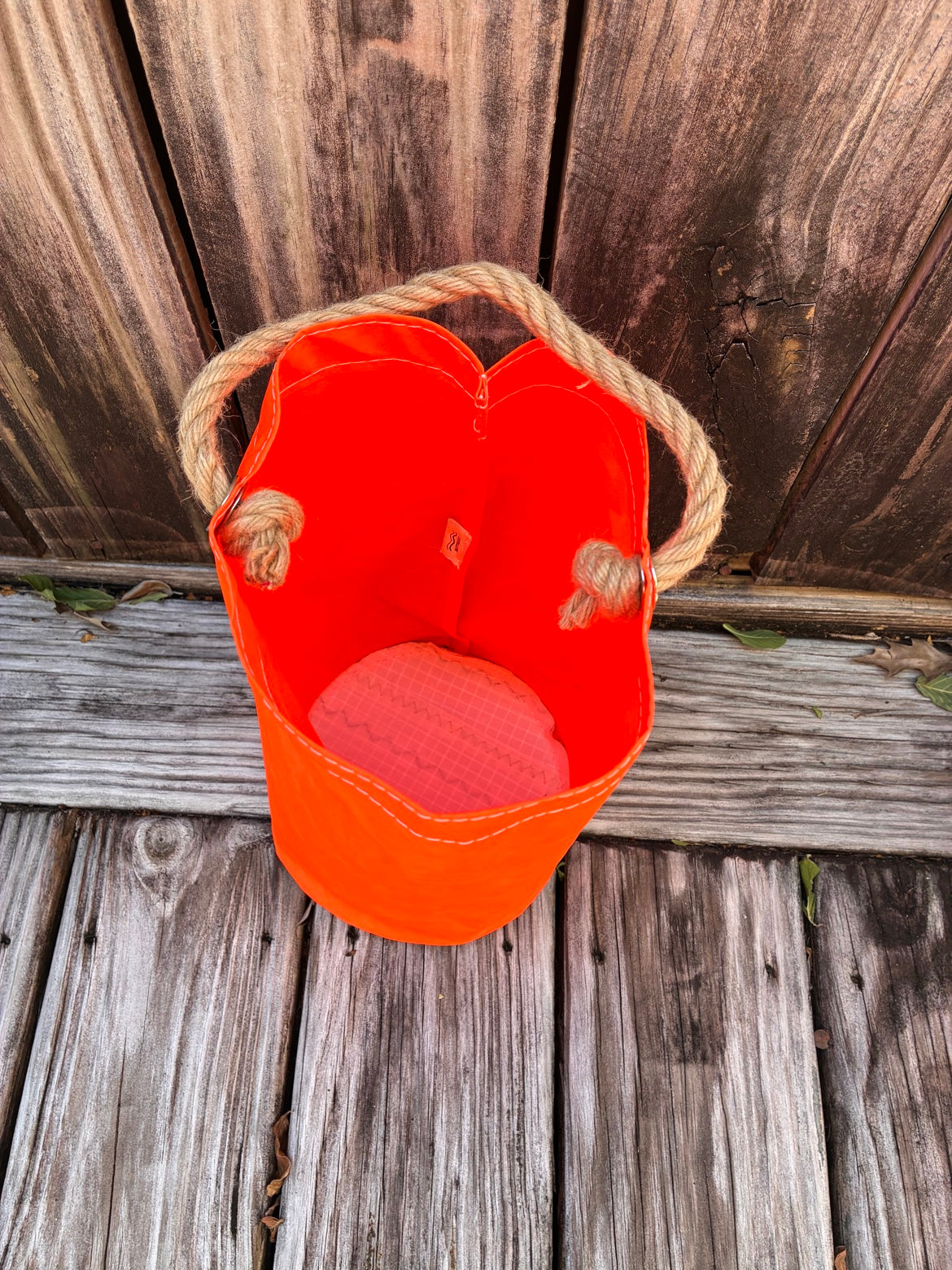 The Spooky Night Watch – Sailcloth Trick-or-Treat Bag | Sunfish Sail, Orange | Halloween Luminary | One of a Kind | Made from Real Sail
