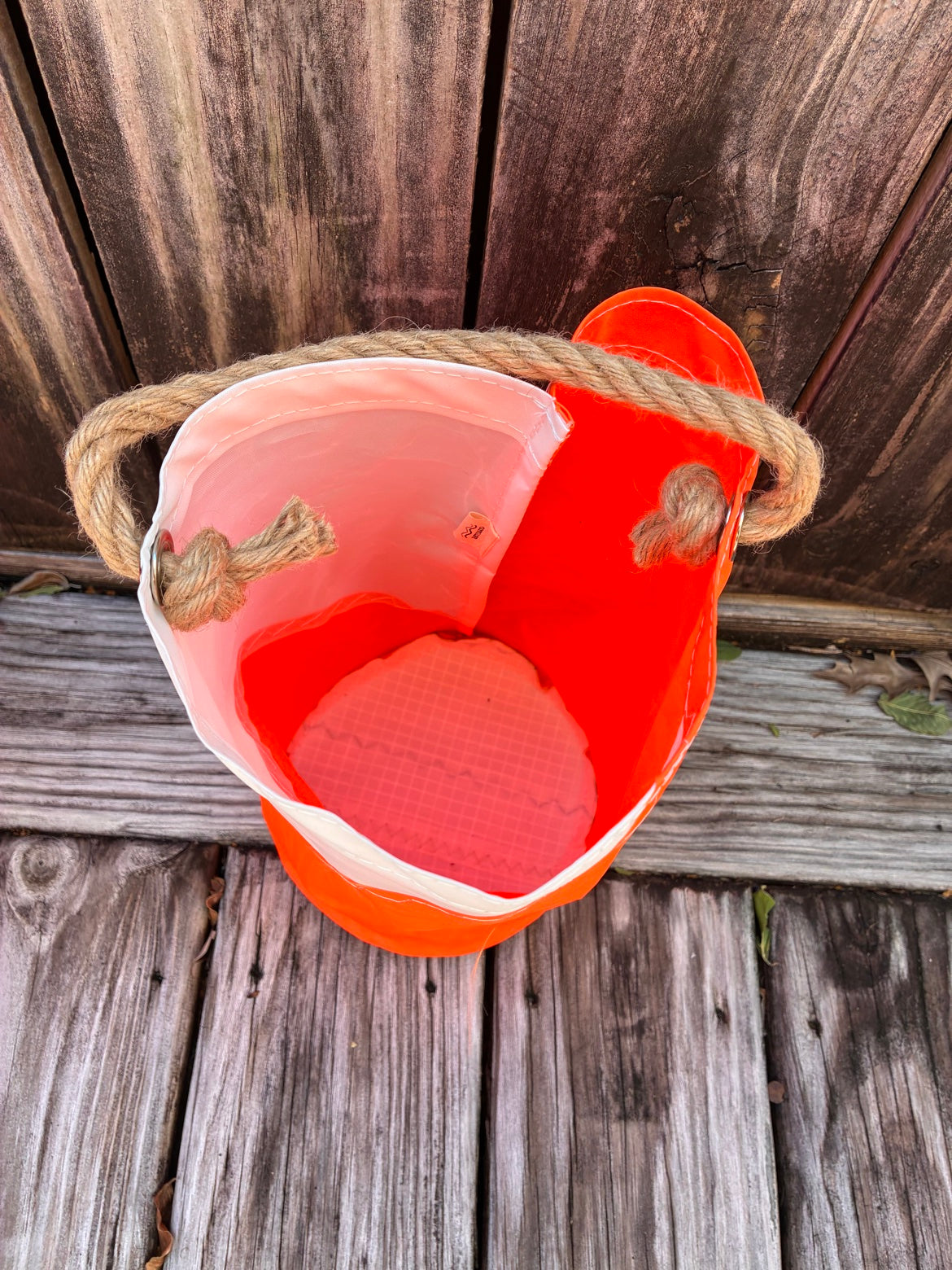 The Spooky Night Watch – Sailcloth Trick-or-Treat Bag | Sunfish Sail, Orange | Halloween Luminary | One of a Kind | Made from Real Sail