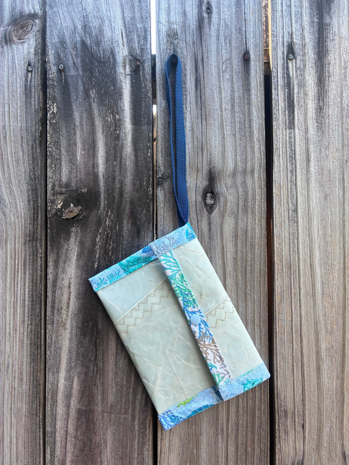 The Travel Wallet – Flat Sailcloth Wallet | J70 Sail, Anchor Lining | One of a Kind | Made from Real Sail