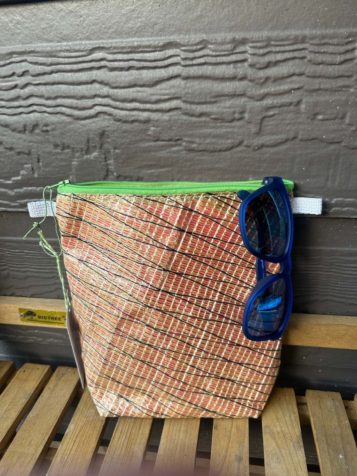The Windward Pouch – Sailcloth Triangle Pouch | J105 Genoa, Pink Nylon Lining | One of a Kind | Made from Real Sail