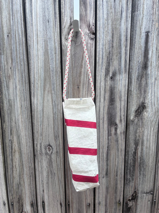 The Sundowner – Sailcloth Wine Bag | Candy Cane Stripe | Made from Real Sail