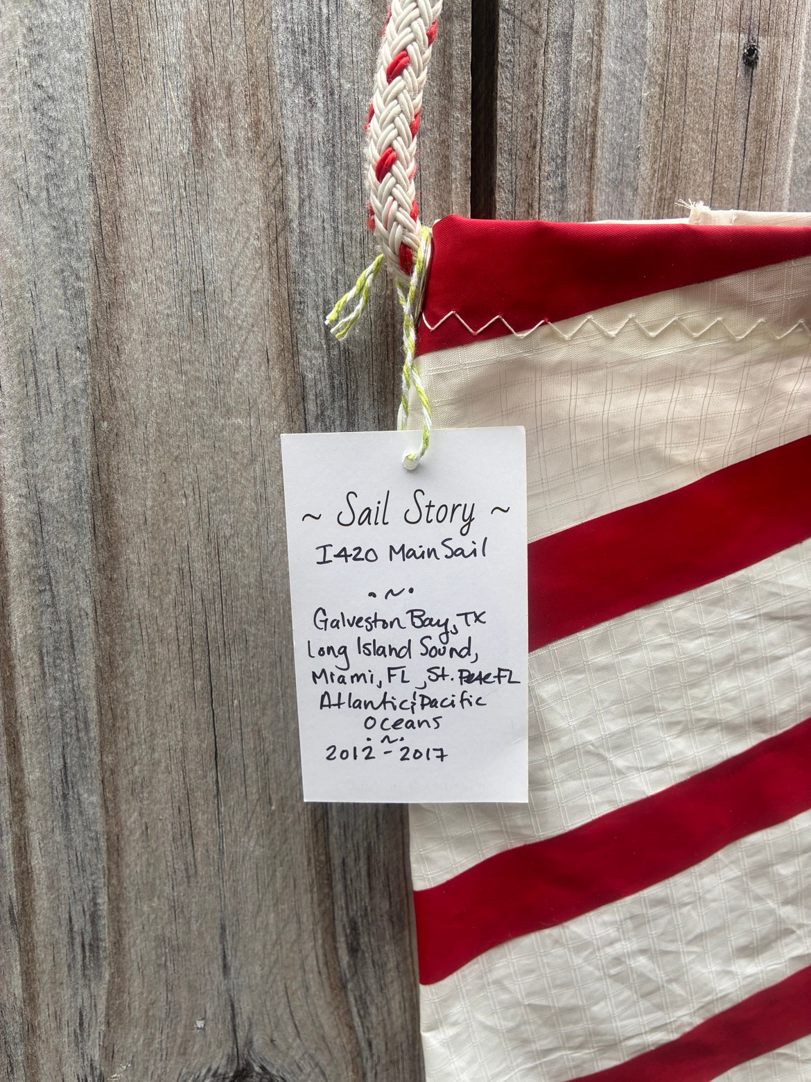 Wine Bag – Sailcloth Wine Tote | Candy Cane Stripe | Made from Real Sail