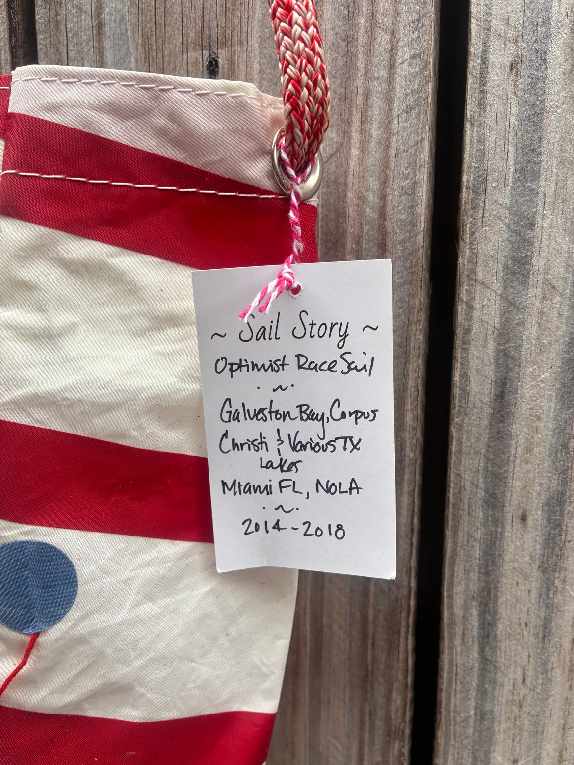 Wine Bag – Sailcloth Wine Tote | Candy Cane Stripe | Made from Real Sail