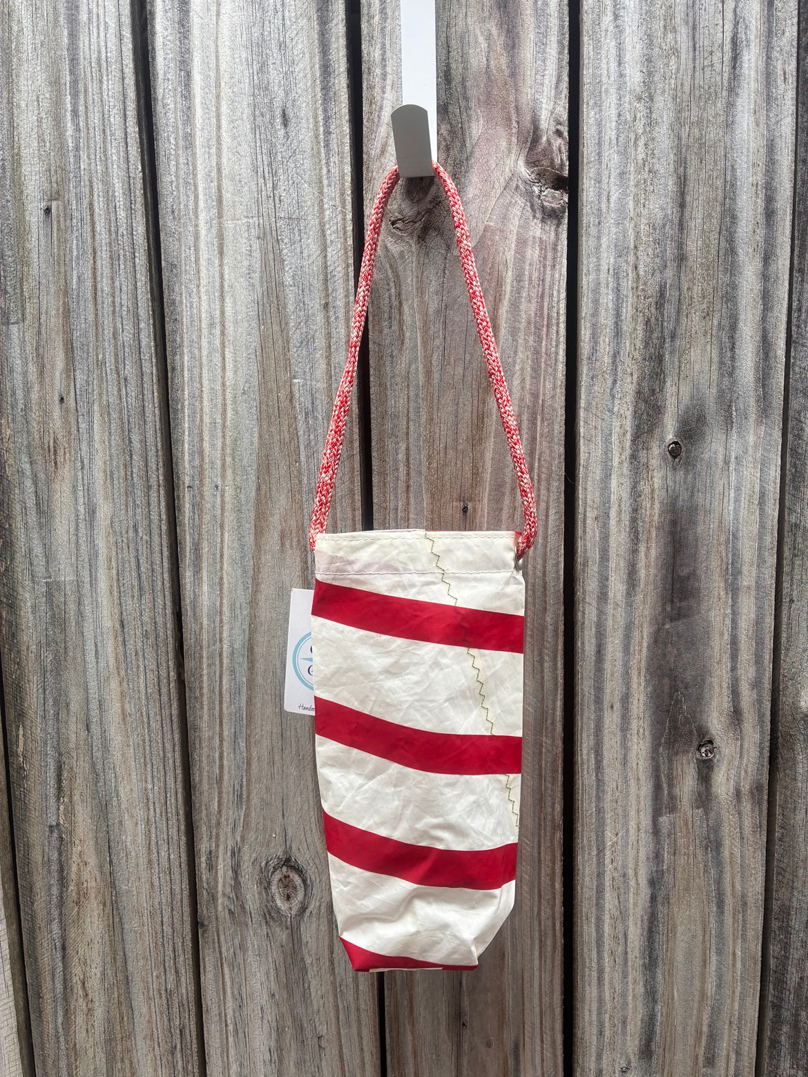 Wine Bag – Sailcloth Wine Tote | Candy Cane Stripe | Made from Real Sail