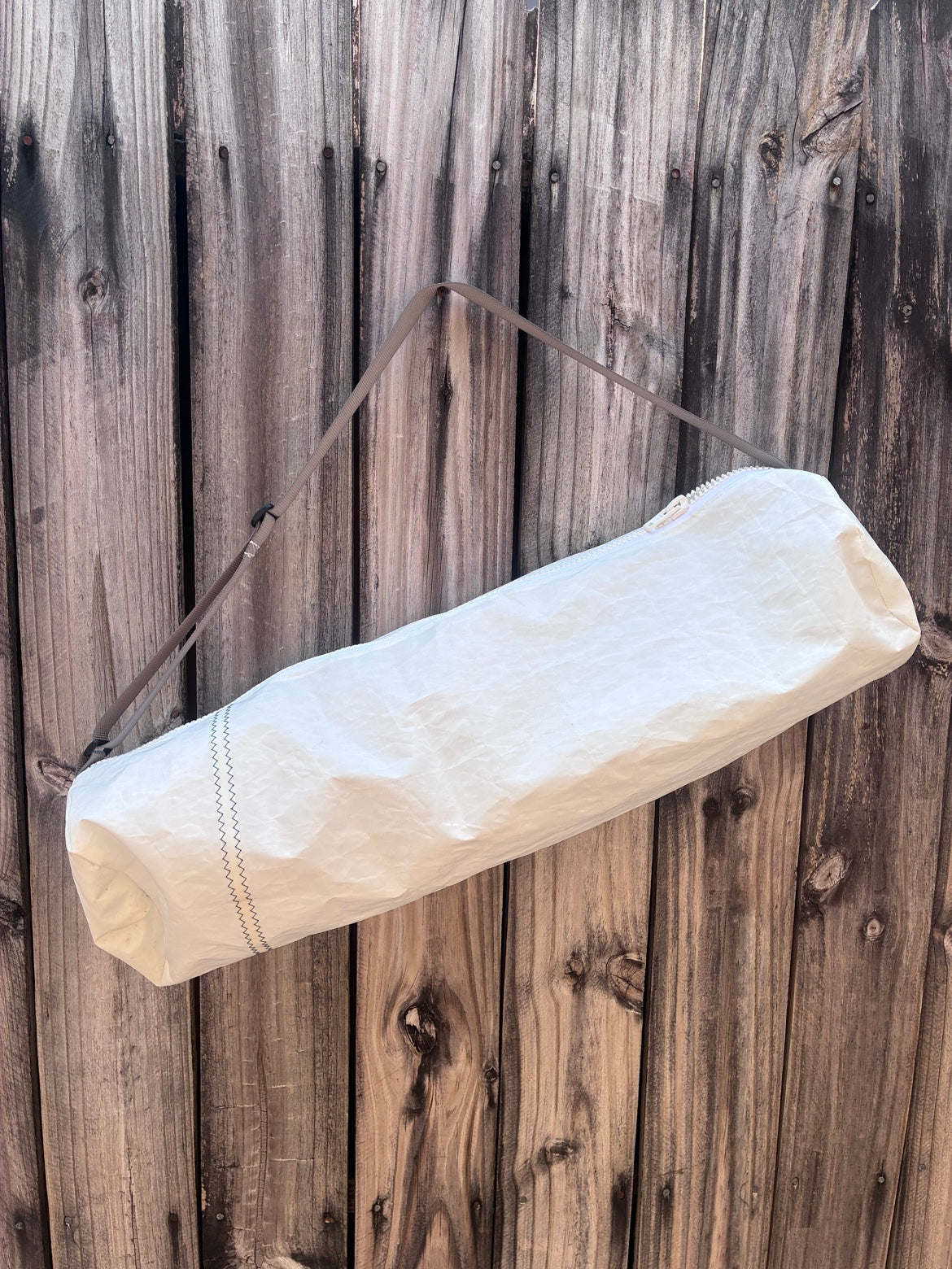 The Yogi – Sailcloth Yoga Mat Bag | Lido 14 Sail, Pink Zip Pocket | One of a Kind | Made from Real Sail